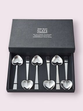 NIB Sundance x The Just Slate Company Scotland 6 Heart Shape Teaspoons Spoons